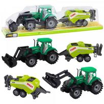 LEAN Toys Traktoriaus su krautuvu ir žemės ūkio presu komplektas, žalias