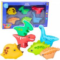 LEAN Toys Vonios žaislų rinkinys, spalvingi guminiai dinozaurai, 6 vnt.