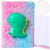 LEAN Plush Notebook Lined With Green Dinosaur 3D Colorful