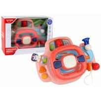 LEAN Toys Interaktyvus rožinis vairas, vairavimo simuliatorius, daugiafunkcis