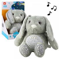 LEAN Toys Plush Rabbit Sleeping Cuddly Toy Projector Sound Noise Gray