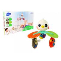 LEAN Toys Spalvingų paukščių muzikinė karuselė kūdikio lovytei ir vežimėliui