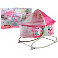 LEAN Toys Daugiafunkcis lovelės supamasis įrenginys 2 viename, vaikiškas kilimėlis, garsai, vibracijos, rožinis