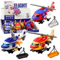 LEAN Toys gelbėjimo sraigtasparnis, neštuvų kablio gervė, pavara, šviesos, garsai, asorti