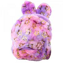 LEAN Plüschrucksack Ohren Gold Sterne Kinder Lila Rosa