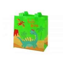 LEAN Toys Žalias dovanų maišelis su dinozaurais 23cm x 21.5cm x 11cm