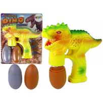 LEAN Toys Muilo burbulų skystis dinozauro formos kiaušinyje, geltonas