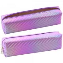 LEAN School Pencil Case Organizer Holographic Herringbone Purple 21x6cm