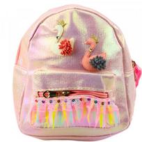 LEAN Toys Vaikiška kuprinė, gulbės, nėrinių dekoracijos, rožinė, 22 cm, 2,8 l