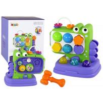LEAN Toys Vaikams skirtas edukacinis dinozaurų panelinis žaidimas-rūšiuoklis „Trenk į kurmiuką“ Purpl
