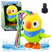 LEAN Toys Vandens žaislas-fontanas, papūga, judantys elementai, geltonas