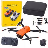 LEAN Toys D6 PRO Drone Dual HD Camera LED Lights Orange