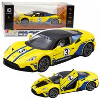 LEAN Toys Metalinis sportinis automobilis su šviesomis ir garsais, geltonas, 1:22