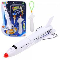 LEAN Toys Spaceship With Parachute Slingshot Light Arcade Sports Game