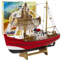 LEAN Toys Kolekcinis dekoratyvinis žvejybinio laivo modelis, raudonas, 30x26cm