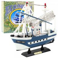 LEAN Toys Kolekcinis žvejybinio laivo modelis Flying Lady, mėlynas, 24x23cm