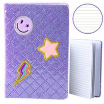 LEAN Lined Notebook Glitter Patches Purple B6 80 Sheets