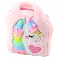 LEAN Plush Children®s Bag with Unicorn Adjustable Shoulder Pink 24x9cm