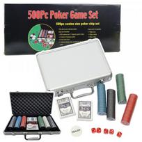 LEAN Toys Professional Poker Set, Aluminum Case, 500 pcs.