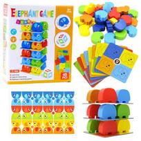LEAN Toys Family Arcade Game Elephant Tower Stacking 45 pcs.