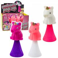 LEAN Toys Šokli vienaragis ant spyruoklės, iššokantis, baltas/ rožinis, 10 cm, mišrios spalvos