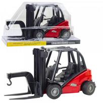 LEAN Toys Šakinis krautuvas, statybinė transporto priemonė, judantys šakės, raudonas