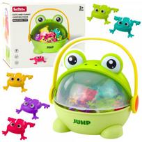 LEAN Toys Jumping Frogs Arcade Game, 15-Frog Container, Green