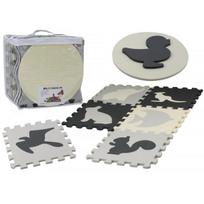 LEAN Toys Soft Puzzle Mat Contrasting Educational EVA Foam Gray 28 pieces.
