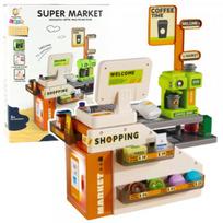LEAN Toys Kasos aparatas, parduotuvės ir kavinės reikmenys, šviesos ir garsai, 70 vnt.