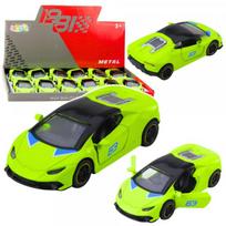LEAN Toys Sports Car Pull Back Metal Neon Green 1:43
