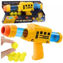 LEAN Toys Soft Foam Ball Gun School Bus Yellow 6 pcs.