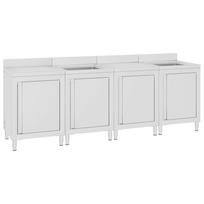 Virtuvės plautuvės spintelė 240x60x96cm nerūdijantis plienas