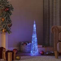 Akrilinė LED dekoracija kūgis mėlynos spalvos 60cm