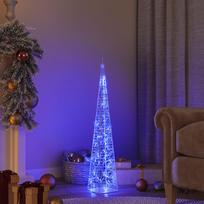Akrilinė LED dekoracija kūgis mėlynos spalvos 90cm