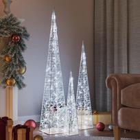 Akrilinė LED dekoracija kūgiai šaltos baltos 60/90/120cm