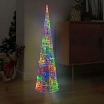 Akrilinė LED dekoracija piramidė įvairių spalvų 120cm