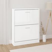 Spintelė batams balta 59x17x81cm apdirbta mediena blizgi