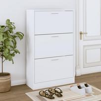 Spintelė batams baltos spalvos 63x24x103cm apdirbta mediena