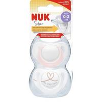 Čiulptukas NUK STAR 0-2 m Pink, 2vnt