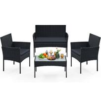 Balkono baldai sodo baldų komplektas | 54,5 x 56,5 x 81,5 cm | Juoda