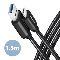 USB-C laidas AXAGON BUCM3-AM15AB USB-C 24 pin į USB-A 9 pin 1.5 m juodas