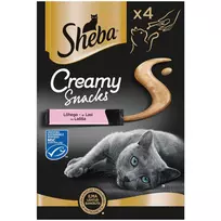 Kreminis skanėstas katėms SHEBA, su lašiša, 4 x 12 g