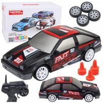 LEAN Toys RC Coupe Remote Control Drift Car with Interchangeable Wheels Black 1: