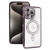 Bling Magsafe dėklas skirtas Xiaomi Redmi Note 15 5G violetinės spalvos