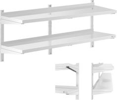 Royal Catering Prie sienos tvirtinama dviguba reguliuojama lentyna STAL 140 x 40 cm