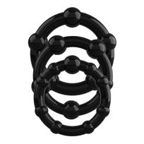 Crushious Triple Bead Black penio žiedų rinkinys