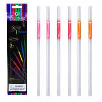 LEAN Toys Straws Fluorescent Sticks Glow in the Dark Neon Stick 6 pcs.