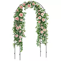Metalinė sodo arka vijokliniams augalams, juoda 140x40x240cm