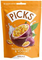 Liofilizuoti pasiflorų jogurto kubeliai PICKS su kakaviniu glaistu, 90 g