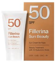 FILLERINA  SPF 50+  su 12 Hialurono rūgščių molekulėmis, apsauginis kremas nuo saulės, 50 ml